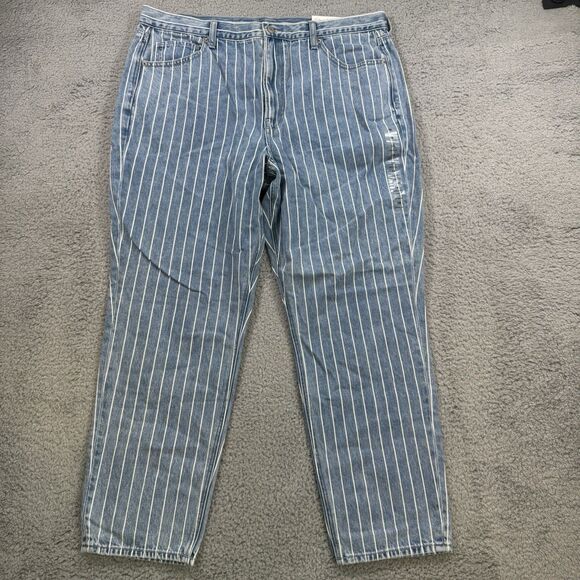 American Eagle Jeans Womens 18 Blue Mom Straight Stretch High Rise Denim Classic - Picture 1 of 11